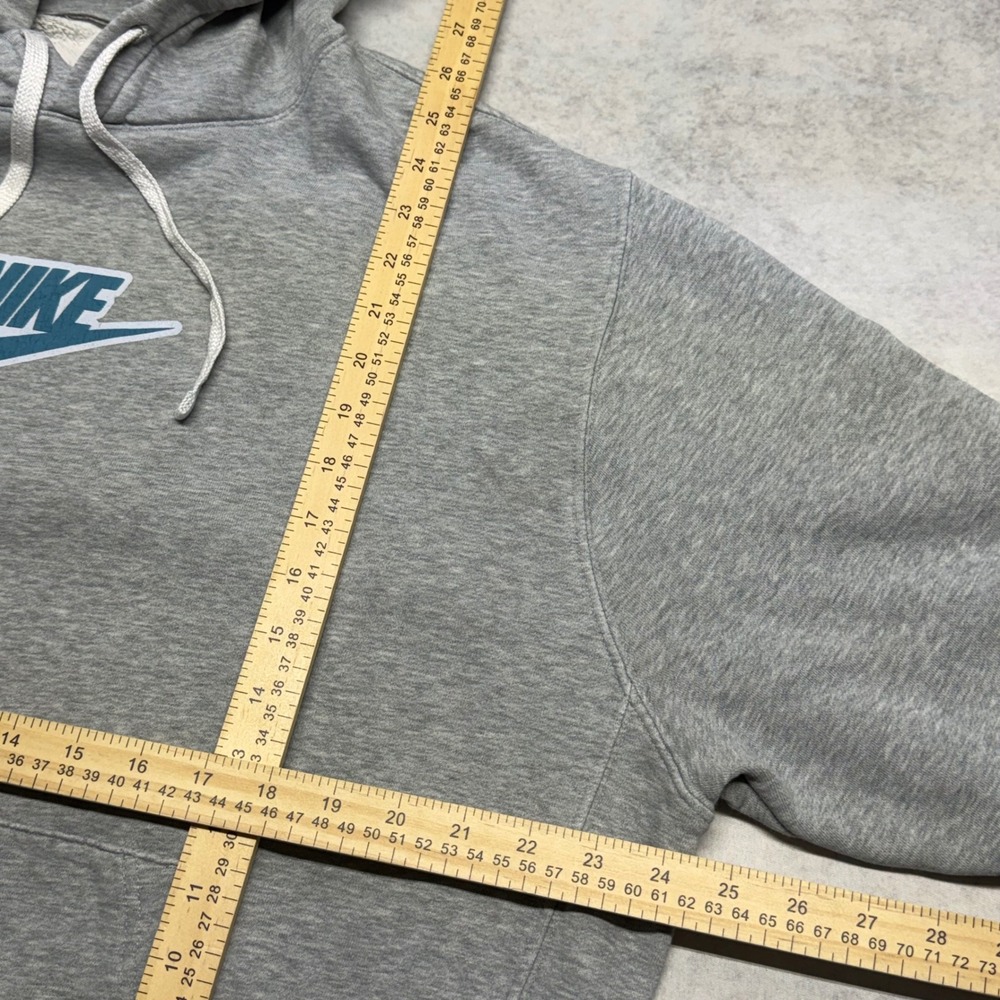 Nike Just Do It Graphic Pullover Mens Large Gray Hoodie Y2K Skater Streetwear - Picture 8 of 10